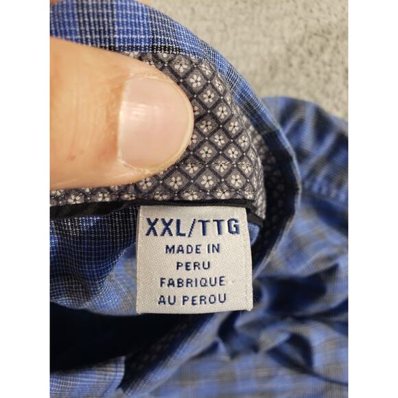 Tommy Bahama Shirt Men's 2XL Blue Newport Coast Button Up Plaid Long Sleeve - Picture 8 of 12